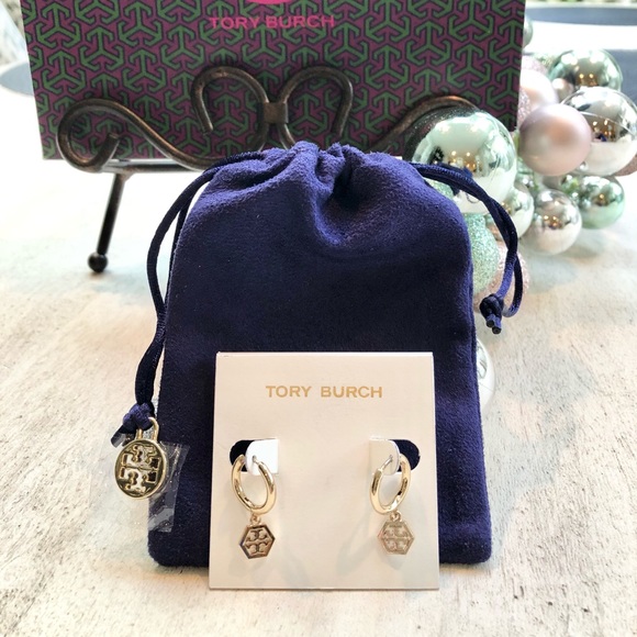 Tory Burch Jewelry - Tory Burch Hex Logo Hoop Earrings🧡